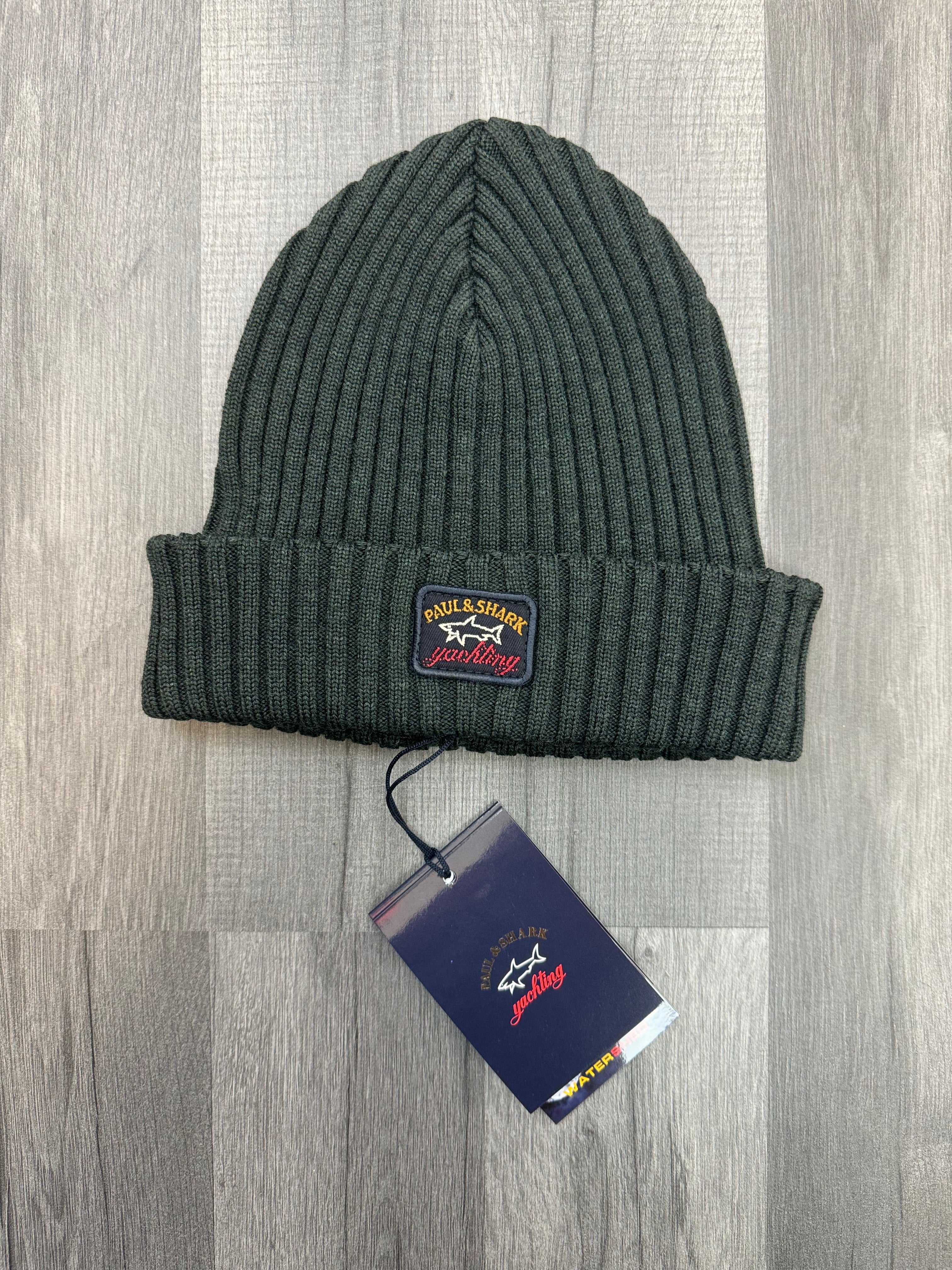 Paul and shark beanie 2025 green