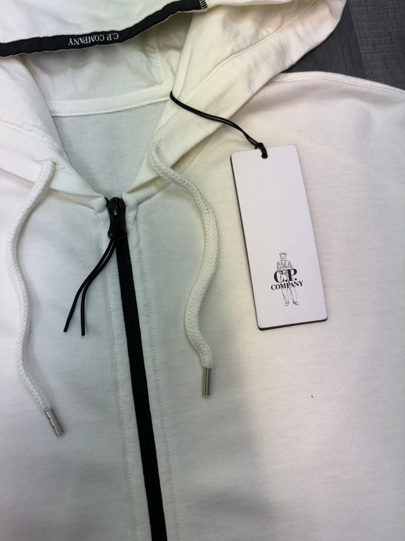 CP Company Zip Lens Hoodie - White