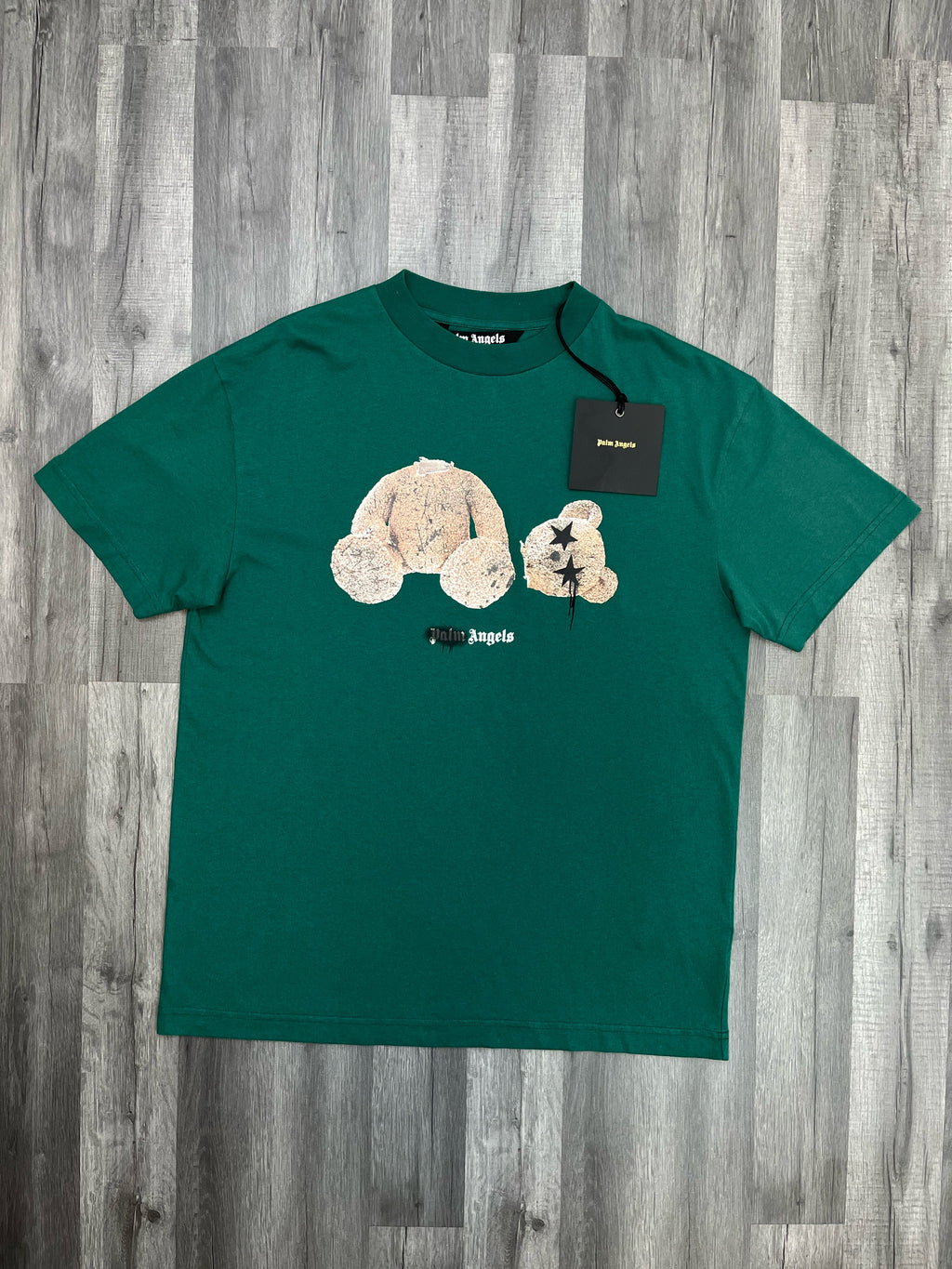 Palm Angels Spray Bear Print T-Shirt - Green